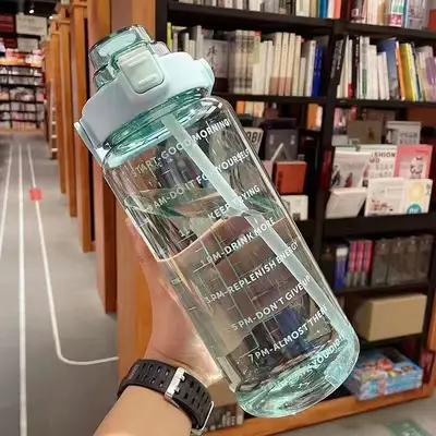Extra Large Water Cup High-Value Ton Ton Bucket Outdoor Sports Straw Cup New Design Measurement Cup Heat-Resistant Water Bottle - 9