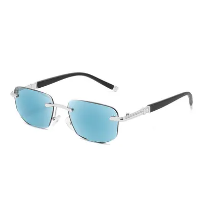 Crystal Frameless Cut-Edge Reading Glasses with Metal Frame for Women