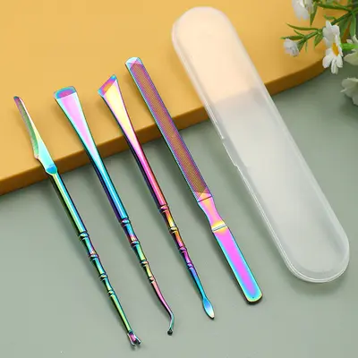 Titanyum pedikür bıçak seti, renkli, 7 parça - 10