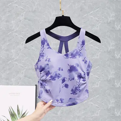 Printed Women's Yoga Set 2026 with Cover-Up Top for Fitness - 7