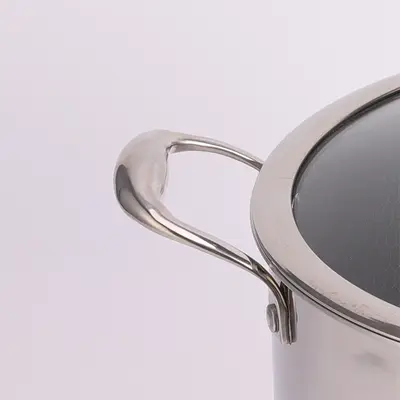 304 Stainless Steel Soup Pot Thick Base Induction Compatible - 5