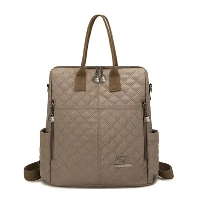 Women's Diamond Stitch Patchwork Commuter Backpack - 7