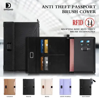 Passport bag, document card holder, RFID theft prevention brush, multifunctional passport holder, overseas travel ticket holder, anti-magnetic passport holder