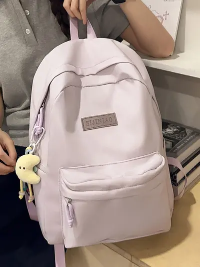 Schulrucksack 2025 für Schülerinnen Preppy-Stil Schulranzen für Schülerinnen der Mittelstufe einfarbig Universität Studentin minimalistischer vielseitiger Rucksack - 5