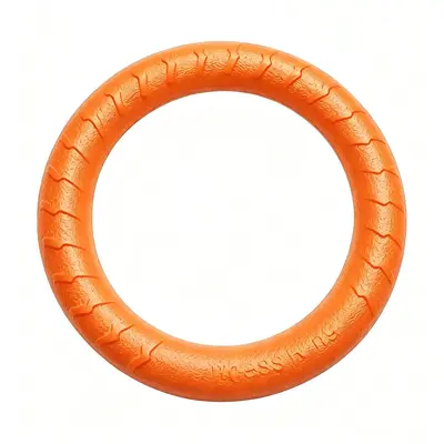 EVA Floating Dog Frisbee, Durable Tug Ring with Rope, Chew Toy - 8