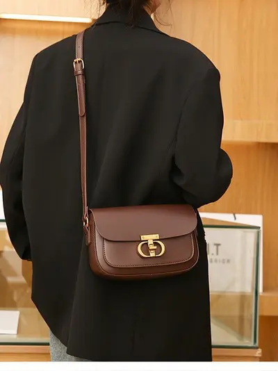 Classic Chain Small Square Bag, Melange Tone Underarm Bag - 8