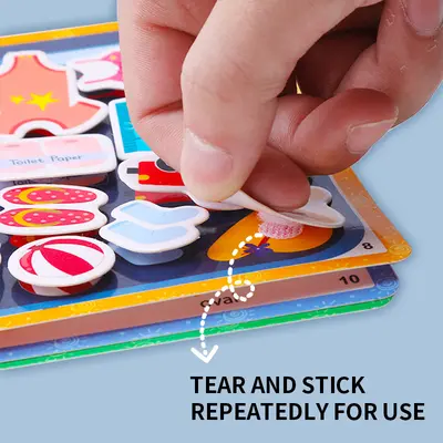 Dört Mevsim Sessiz Kitap, Bebek Eğitici Oyuncak, DIY Çıkartmalı - 5