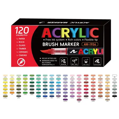 Direct-fill Soft-tip Acrylic Marker Pen 418 Colors Art Drawing Stationery Set for Children DIY Doodling Pen Wholesale - 13