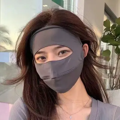 Women's Ice Silk Full Face Sun Mask, UV Protection, Breathable - 11