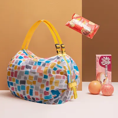 Non-woven Shopping Bag Foldable Travel Single Shoulder Portable Thickened Large Capacity Grocery Bag Supermarket Eco-friendly Shopping Bag