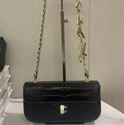 Cross-border Crocodile Texture Handbag with Top Handle Mini Chain Bag Vintage Commuter Versatile Shoulder Crossbody Bag - 7