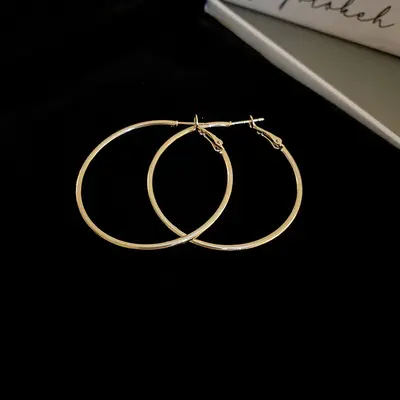Silbernadel-Kreisohrring, minimalistisches Design - 9