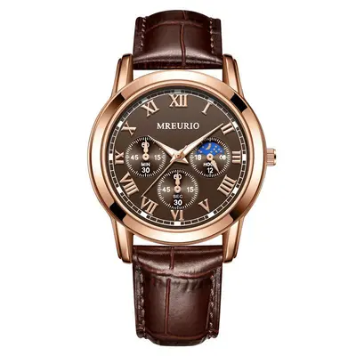 Live-Verkaufs-Hit Business Herrenuhr Herrenarmbanduhr Lederarmband Quarz Export Hersteller Lagerbestand Großhandel Dropshipping - 7