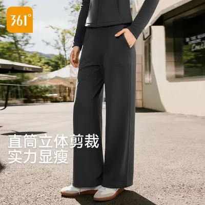 361加绒瑜伽裤女2025新款外穿直筒长裤子女健身服运动裤阔腿裤女