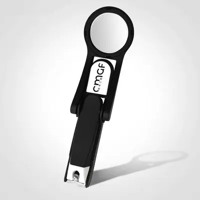 Nail clipper set with magnifier, anti-splash, stainless steel, 2-in-1 - 7