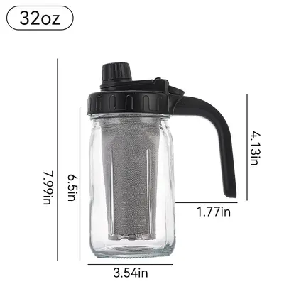 2000ml Glass Juice Bottle with Screw Lid, Leak-Proof Cold Water Pitcher - 9