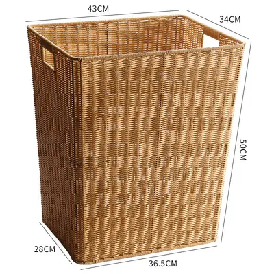 Rattan dokuma saklama kutusu oturma odası oyuncak depolama sepeti