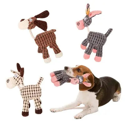 Köpek oyuncağı, peluş eşek, 3 renk