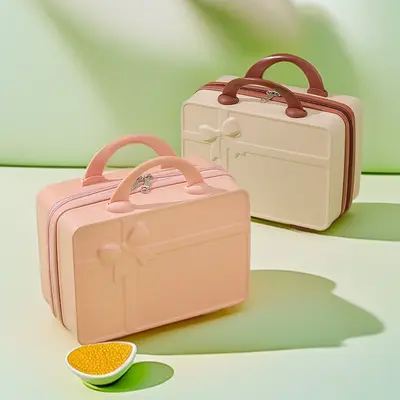Customized Small Suitcase 14 Inch Makeup Bag Small Luggage Bag Mini Gift Suitcase Cabin Size Suitcase Password Lock Suitcase Macaron Color