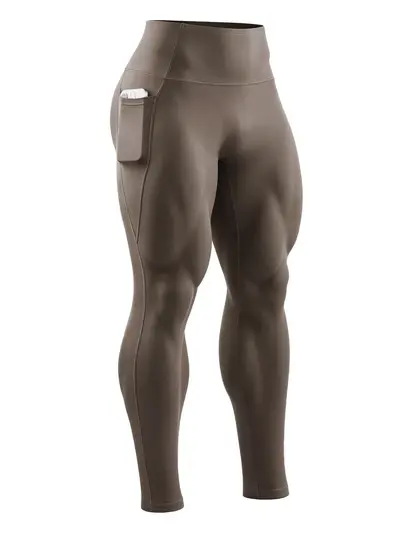 B6245 Herren Laufhose, Kompression, hohe Taille, zwei Taschen