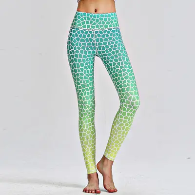 Printed Women's Yoga Pants, High-Waist, Quick-Dry Long Leggings - 12