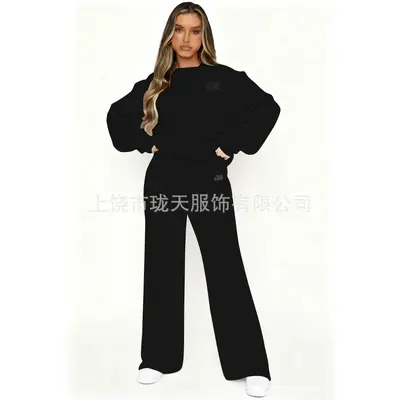 Stokta Sweatshirt Sınır Ötesi 2026 Yeni Sezon Amerikan Yuvarlak Yaka Moda Günlük Takım Sweatshirt Ceket Erkek Kadın Trend İki Parça Takım