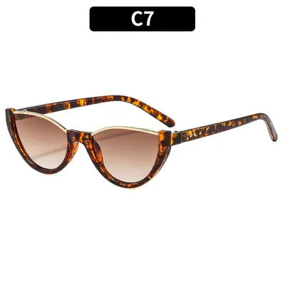 Cat-Eye-Halbrahmen-Partysonnenbrille mit UV-Schutz - 12