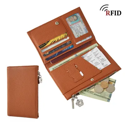 Genuine leather passport holder and wallet, multifunctional - 10