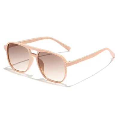 Retro-Sonnenbrille mit Doppelsteg und großem Rahmen - 11