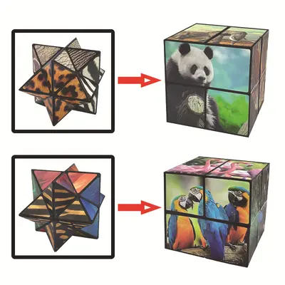 2-in-1 Infinite Magic Cube 3D Magnetic Animal World Children's Educational Toy