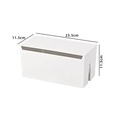 Office Study Desk Cable Organizer Box ABS with Lid Large Capacity Power Cord Storage Box Manufacturer Wholesale