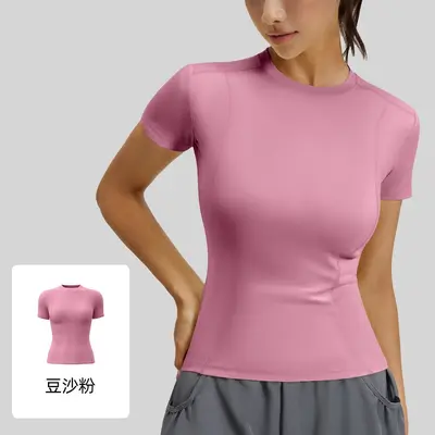 Women's Yoga and Running Top, Short Sleeve, Slim Fit, Quick-Dry - 9