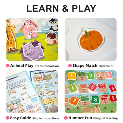 Children's Busy Book, Quiet Book with Cognitive Cards, Early Learning
