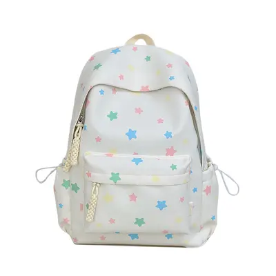 Star Pattern Backpack for Junior High Girls, Large Capacity - 6