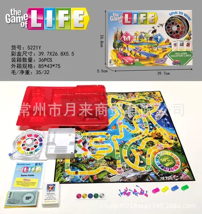 The Game of Life Englisches Kartenspiel und Brettspiel, Modell 6188