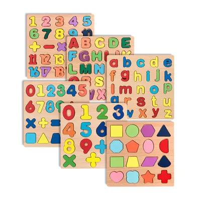 Holzspielzeug Großhandel Puzzles individualisiert Kinder 0-3 Bausteine stereo Puzzle multifunktionale geometrische Formen kognitives Holz