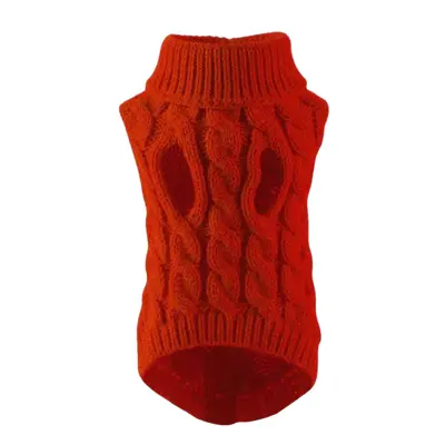 Einfarbiger Strickpullover für Hunde, Herbst und Winter
