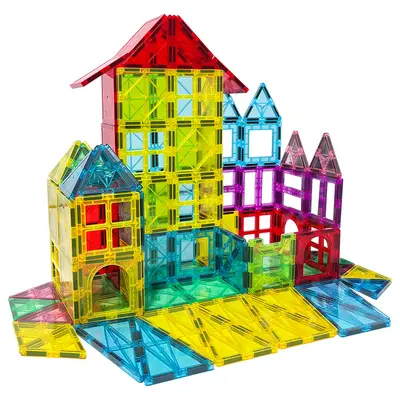 Large Color Window Magnetic Tiles Building Block Set, Early Education - 6