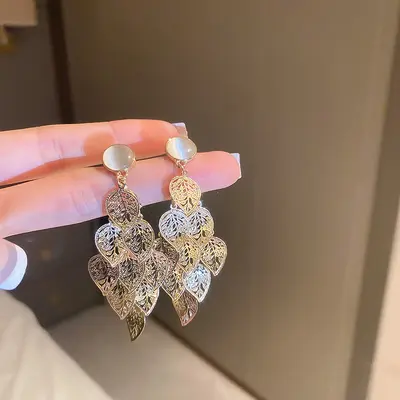 Yinzhen Ultra-Glanz Zirkonia geometrische runde durchbrochene Anhänger-Ohrringe ausgefallene übertriebene Ohrringe leichte Luxus hochwertiges Ohrschmuck für Damen - 10