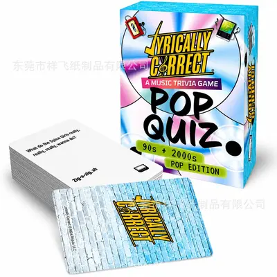 Lyrically Correct POP QUIZ English Song Guessing Party Card Game