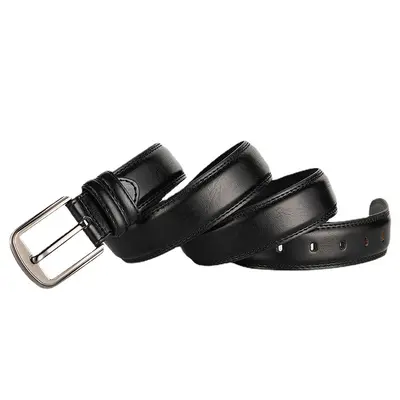 Men's Leather Belt Genuine Cowhide Pin Buckle Waist Belt Brown Middle-aged Youth Casual Fashion Men's Trouser Belt - 6