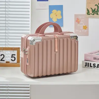 Leichter Retro-Handkoffer, 14-Zoll-Kosmetik-Aufbewahrungsbox - 6