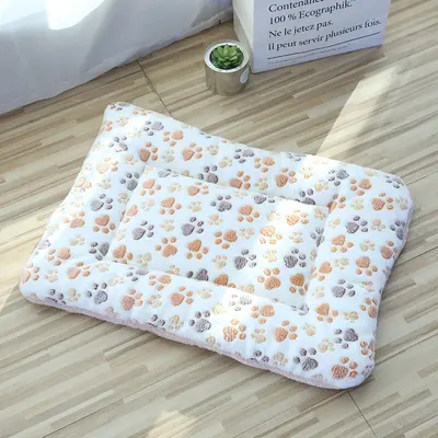 Kalın peluş paspas kedi yuvası kedi uyku matı köpek yuvası mercan kadife köpek battaniyesi artı pamuklu paspas sıcak yuva paspası toptan - 8