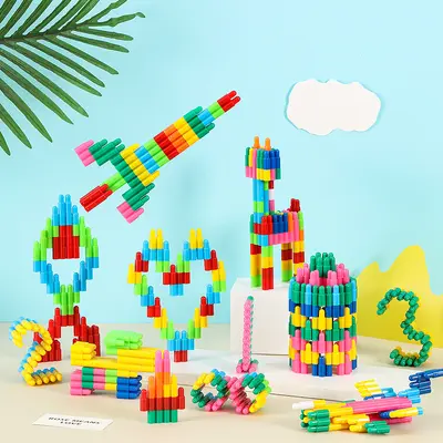 Children's Plastic Snap-Together Rocket Building Blocks Educational Toy - 3
