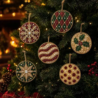 6-Piece Christmas Wooden Ornament DIY Set - 13