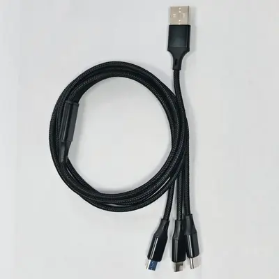 1,2 m Nylon-geflochtenes Datenkabel drei in eins Apple Type-C Android Handy-Ladekabel passend für einen bis drei - 7