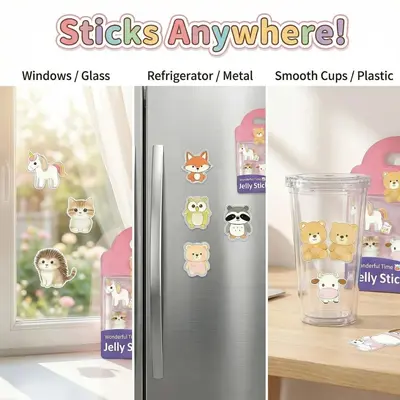 Children's DIY Scene Sticker Book, Ages 2-5, Reusable Gel Stickers - 5
