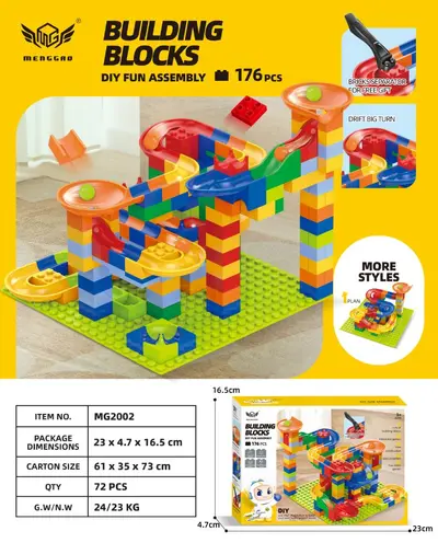 LEGO-Compatible Small Particle Slide Building Blocks, Ages 3-6 - 10