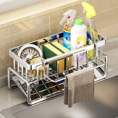 Stainless Steel Kitchen Rack, Thickened, Drainage Sink Organizer