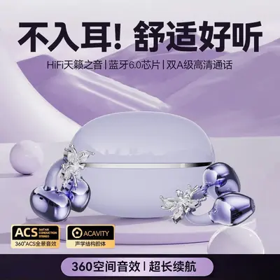 Hot-selling GQ-13 ear-clip Bluetooth headphones with noise reduction, low latency, lossless sound quality, non-in-ear design with ear decoration rhinestones